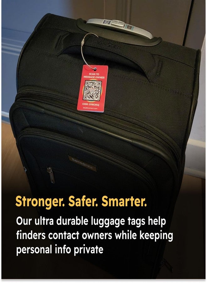 SeQR Smart Luggage Tags | Privacy QR Code Luggage Tag Keeps Personal info Private | Customizable Travel Suitcase Tags for Women Men | Use with GPS Bag Locator Tracking Tags, Air Tag for Android or iOS - Image 2